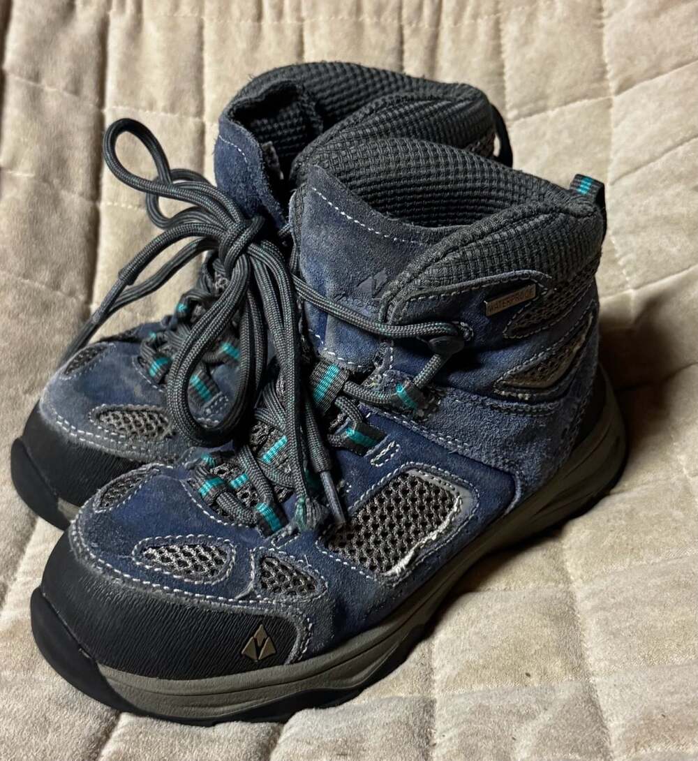 Vasque Breeze Waterproof Hiking Boots Blue Grey Kids Size 1